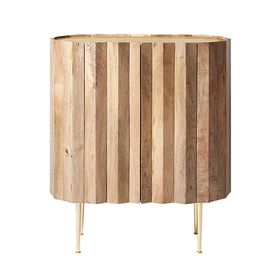 Swoon | Kiln | Cabinet | Mid-Century Style in Natural | Mango Wood & Brass-Plated Steel