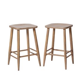 Swoon | Southwark | Scandi Kitchen Stool | Set Of Two in Natural Oak-Stained | Mango Wood