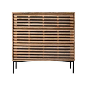 Swoon | Weaving | Three-Drawer Chest Of Drawers | Scandi Style in Natural | Mango Wood & Black Steel