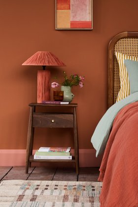 Swoon Auburn Modern Bedside Table in Light Brown Mango Wood