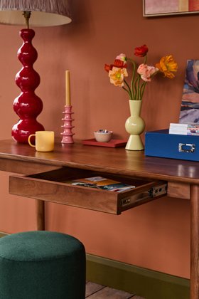 Maltby Dark Brown Acacia Desk