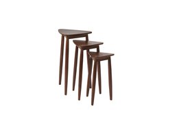 Abel Set of Three Light Brown Mango Wood Nesting Tables