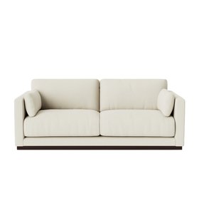 Alesund Two-Seater Sofa Ecru Plain Fabric with Dark Plinth