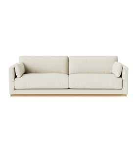 Alesund Three-Seater Sofa Ecru Plain Fabric with Light Plinth