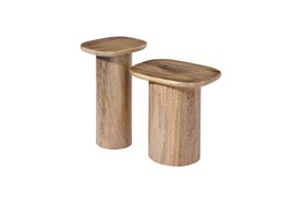Avon Set of Two Natural Oak-Stained Mango Wood Side Tables