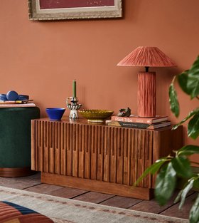 Hampstead Dark Brown Acacia Wood Media Unit