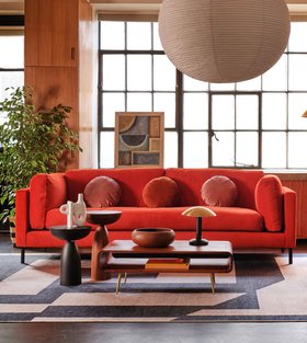 Harring Dark Brown Acacia & Brass Coffee Table