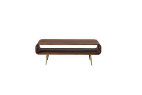 Harring Dark Brown Acacia & Brass Coffee Table