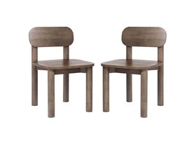 Rita Natural Oak-Stained Mango Wood Dining Chair Pair