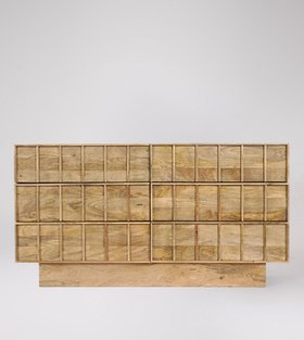 Swoon Sandon Mid Century Six-drawer Chest of Drawers in Natural Oak-Stained Mango Wood - Brown - 73cmx133cm
