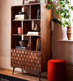 Terning Dark Brown Acacia Wood Shelving Unit