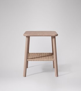 Swoon Sven Mid Century Bedside Table in Sandblasted Grey Mango Wood