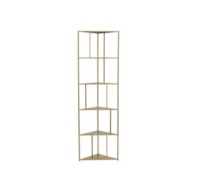 Aero Corner Brass Metal Shelving Unit