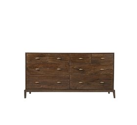 Verne Eight-Drawer Dark Brown Mango Wood Chest of Drawers