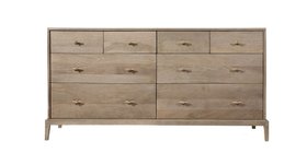 Verne Eight-Drawer Sandblasted Grey Mango Wood Chest of Drawers