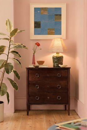 Reyna Three-Drawer Light Brown Mango Wood Chest of Drawers