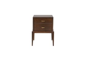 Verne Dark Mango Wood & Brass Bedside Table