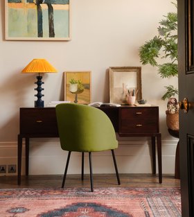 Verne Dark Mango Wood & Brass Desk