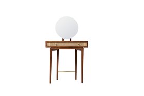 Raphia Dark Brown Acacia Wood & Natural Rattan Dressing Table