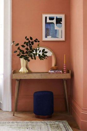 Fresco Natural Oak-Stained Mango Wood & Brass Dressing Table
