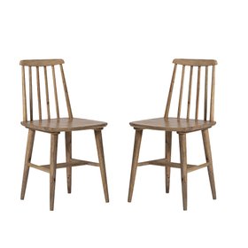 Ollie Natural Mango Wood Dining Chair Pair