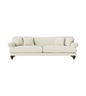 Willows Three-Seater Ecru Plain Fabric Sofa
