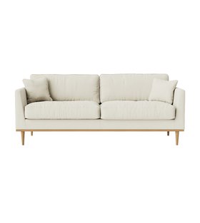 Norfolk Three-Seater Ecru Plain Fabric Sofa with Light Legs