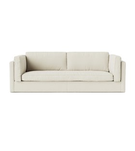 Munich Three-Seater Ecru Plain Fabric Sofa Bed