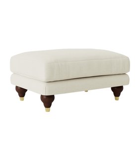 Willows Ecru Plain Fabric Ottoman
