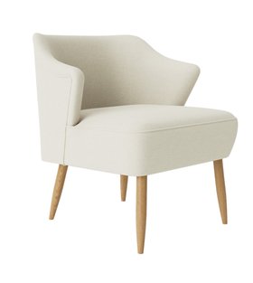 Elysse Ecru Plain Fabric Cocktail Chair With Light Legs