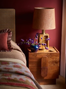 Rolo Light Brown Mango Wood Bedside Table