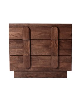 Rolo Three-Drawer Light Brown Mango Wood Chest of Drawers