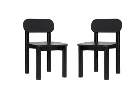 Rita Black Mango Wood Dining Chair Pair