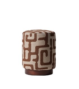 Penfold Stool Dark Rust Boucle & Wood