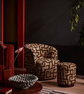 Ritz Dark Rust Boucle Armchair
