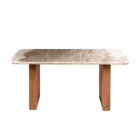 Hiro Solid Acacia Wood & Marble Dining Table