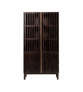 Klaus Five Shelf Tobacco Stained Mango Wood Display Cabinet