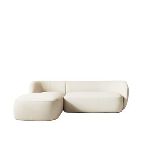 Alban Left-Hand Ecru Plain Fabric Corner Sofa