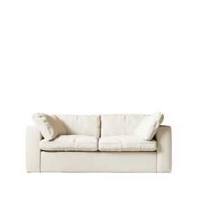 Seattle Two-seater Ecru Plain Fabric Sofa
