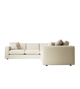Althaea Five-Seater Ecru Plain Fabric Corner Sofa