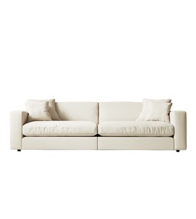 Althaea Four-Seater Ecru Plain Fabric Sofa