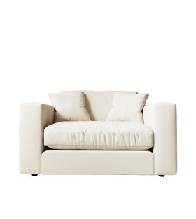 Althaea Ecru Plain Fabric Love Seat
