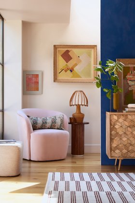 Ritz Blush Easy Velvet Armchair