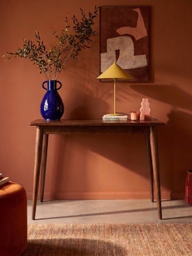 Maltby Small Dark Brown Acacia Wood Desk