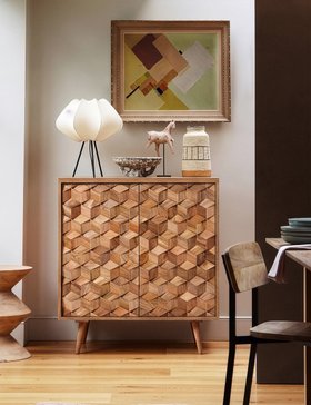 Terning Natural Mango Wood Cabinet
