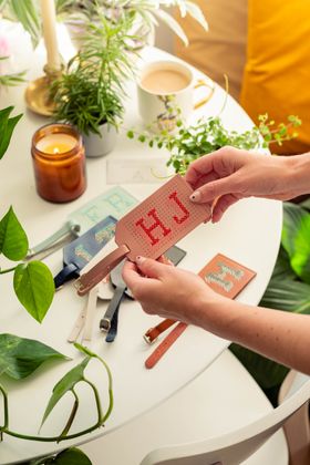 Stitch Your Design Luggage Tag - Pink Cross Stitch Kit