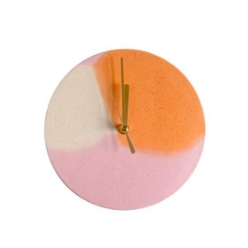 Curious Makers Concrete Wall Clock, Pink & Orange