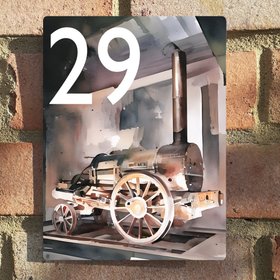 Rocket steam engine personalised house sign or wall art