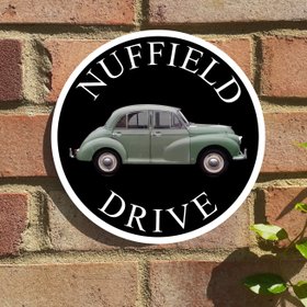 Morris Minor personalised house or wall plaque