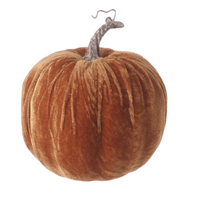 Large Dark Orange Velvet Pumpkin